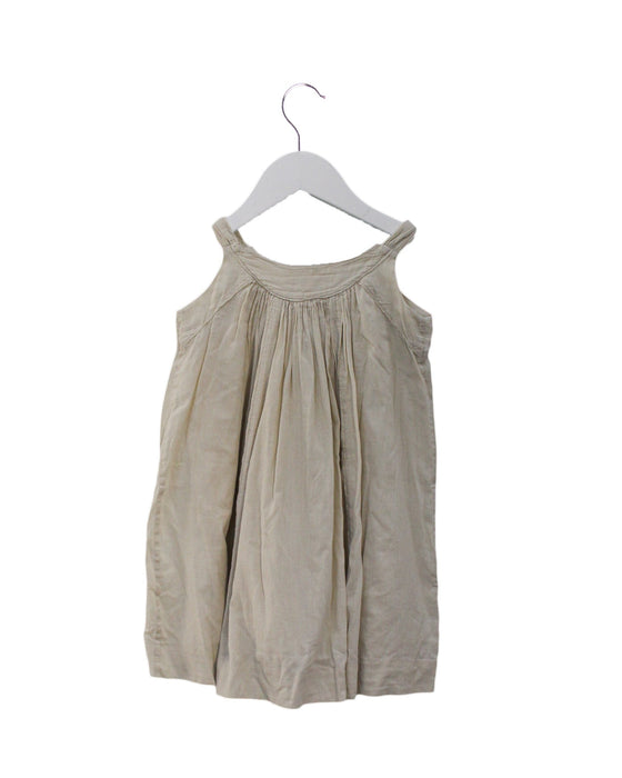 A Beige Sleeveless Dresses from Bonpoint in size 4T for girl. (Back View)