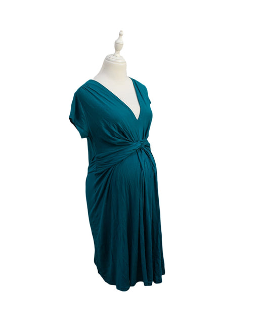 A Teal Short Sleeve Dresses from Seraphine in size XS for maternity. (Front View)