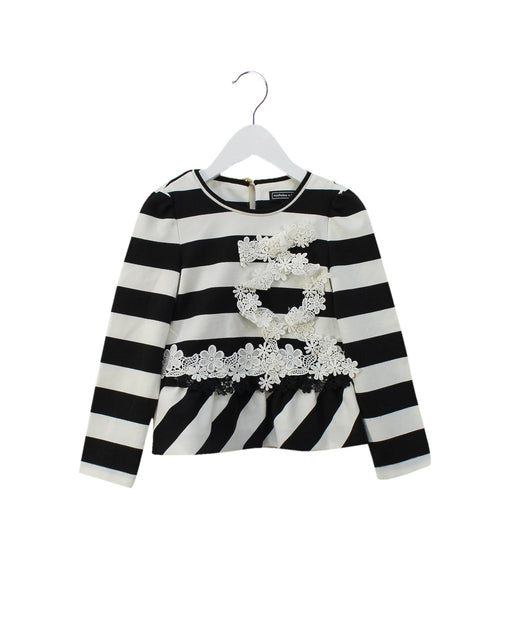 A Black Long Sleeve Tops from Nicholas & Bears in size 4T for girl. (Front View)