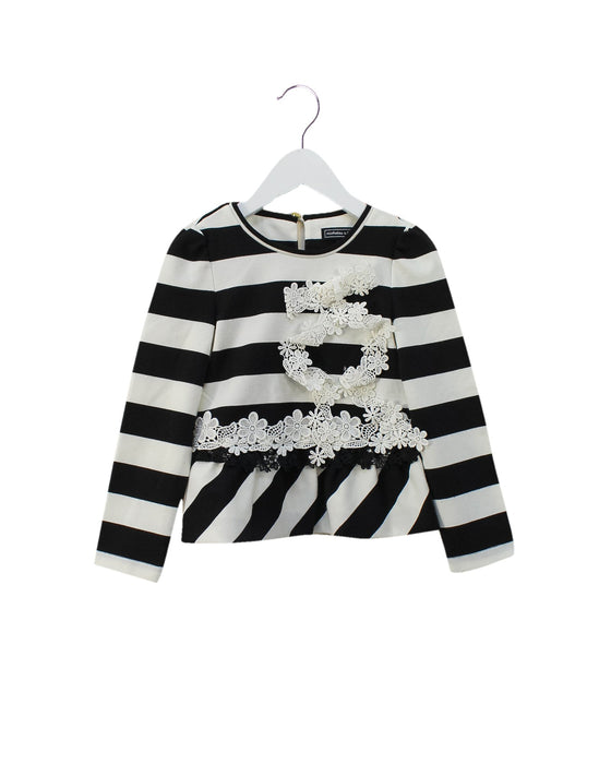 A Black Long Sleeve Tops from Nicholas & Bears in size 4T for girl. (Front View)