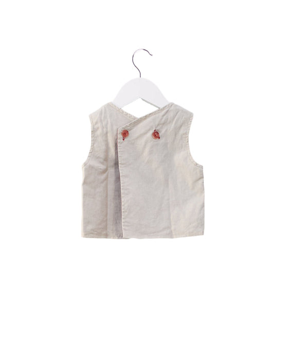 A Grey Sleeveless Tops from La Compagnie des Petits in size 3-6M for girl. (Back View)