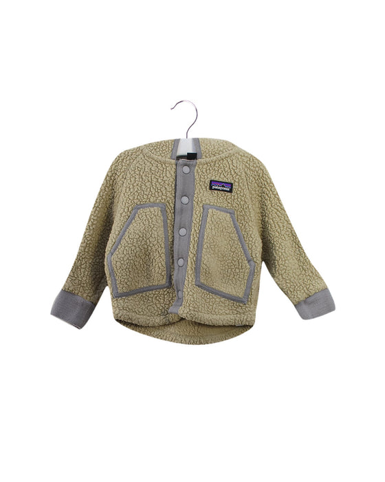 A Beige Lightweight Jackets from Patagonia in size 6-12M for girl. (Front View)