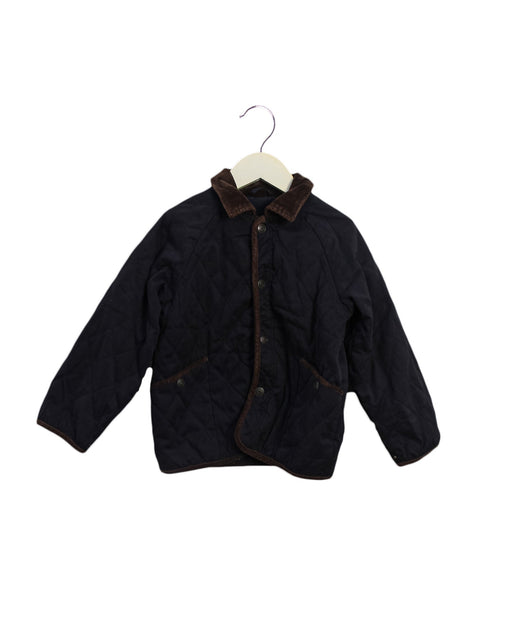 A Navy Puffer/Quilted Jackets from Jacadi in size 4T for boy. (Front View)