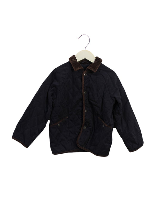 A Navy Puffer/Quilted Jackets from Jacadi in size 4T for boy. (Front View)