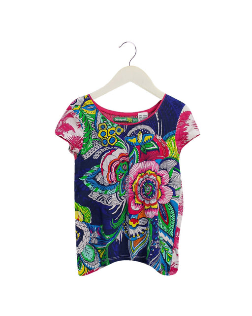 A Blue Short Sleeve Tops from Desigual in size 5T for girl. (Front View)