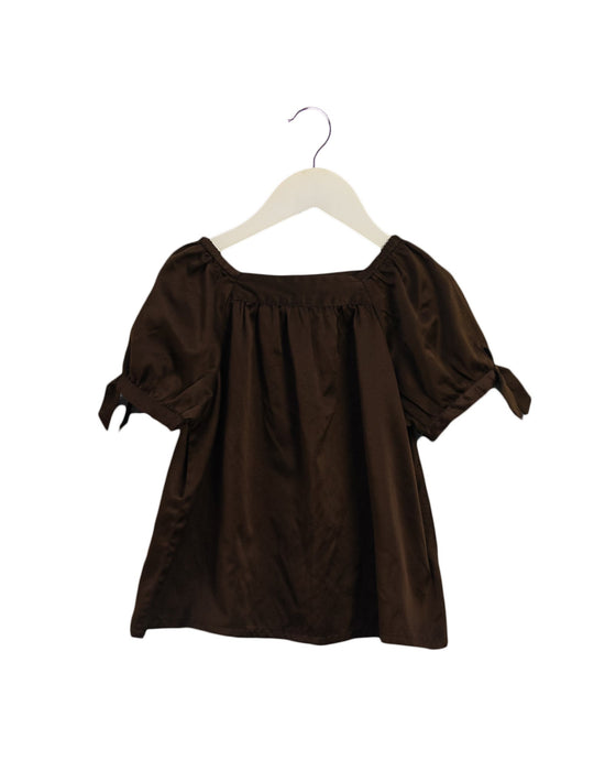 A Brown Short Sleeve Tops from Cherokee in size 5T for girl. (Front View)