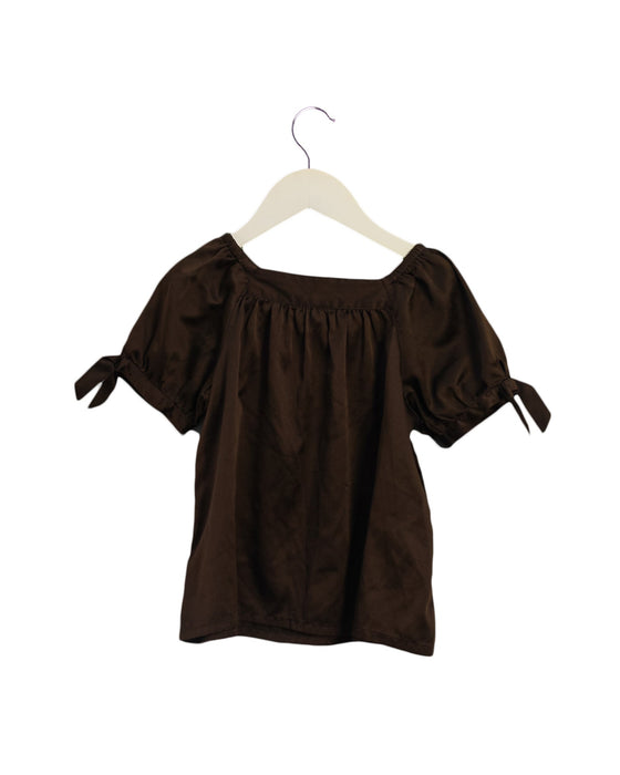 A Brown Short Sleeve Tops from Cherokee in size 5T for girl. (Back View)