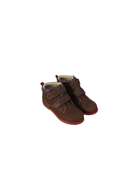 A Brown Casual Boots from pediped in size 7Y for boy. (Front View)