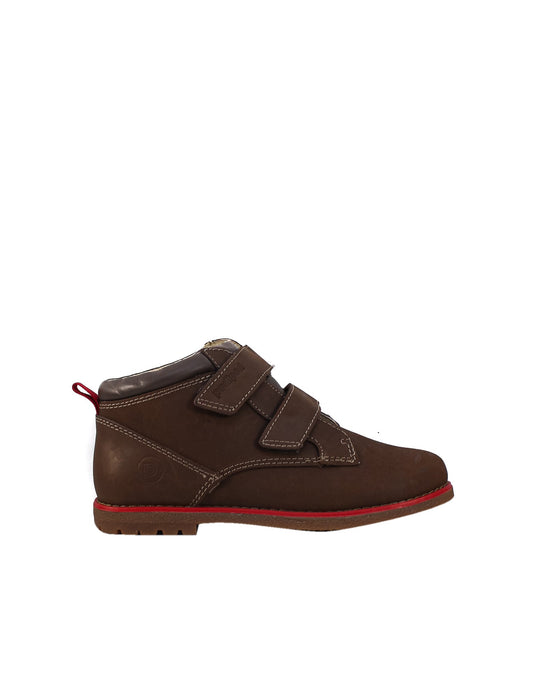 A Brown Casual Boots from pediped in size 7Y for boy. (Back View)