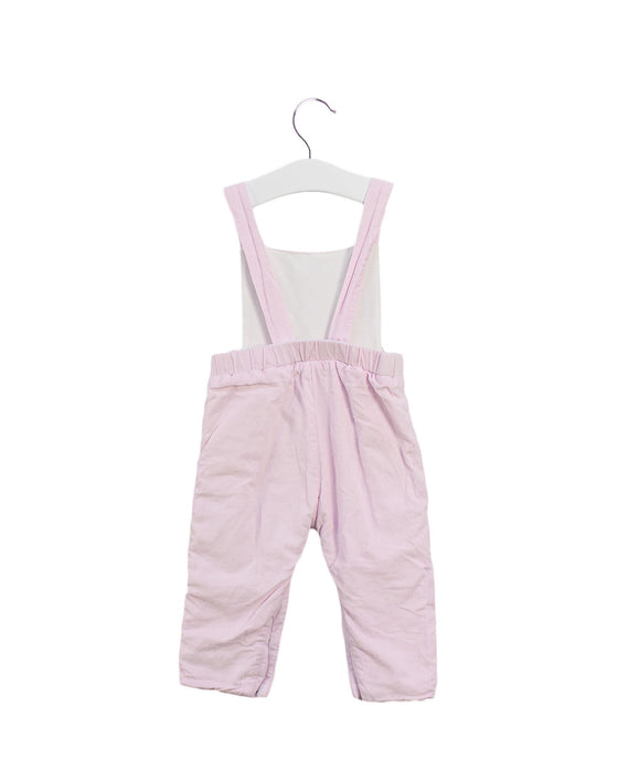 A Pink Long Overalls from Jacadi in size 6-12M for girl. (Back View)