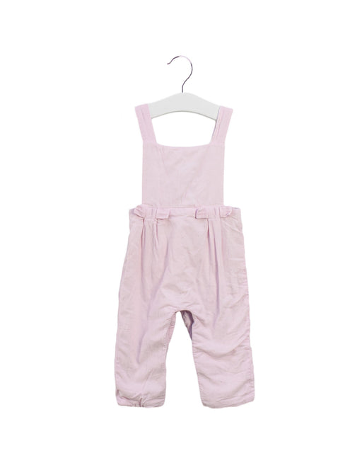 A Pink Long Overalls from Jacadi in size 6-12M for girl. (Front View)