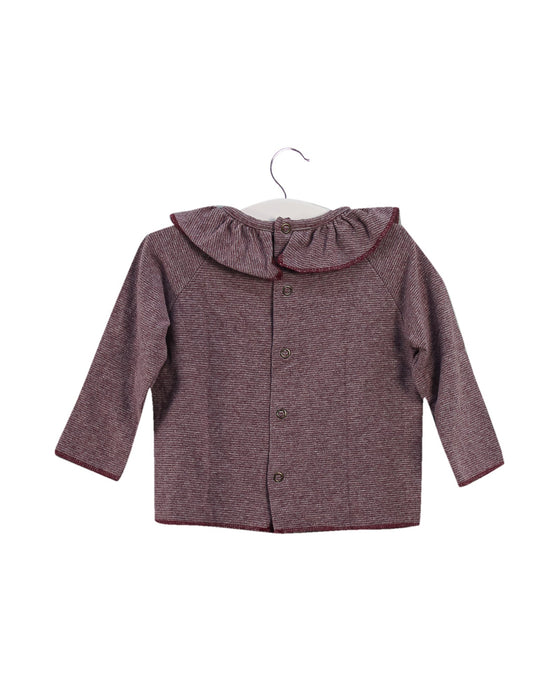 A Burgundy Long Sleeve Tops from 1 + in the family in size 6-12M for girl. (Back View)