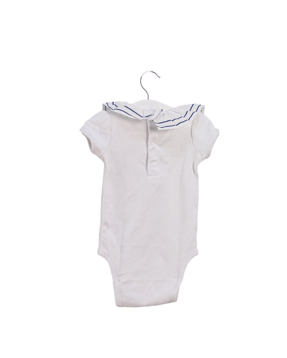 A White Short Sleeve Bodysuits from Jacadi in size 3-6M for girl. (Back View)