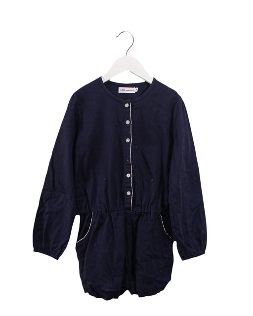 A Navy Long Sleeve Rompers from Little Mercerie in size 8Y for girl. (Front View)