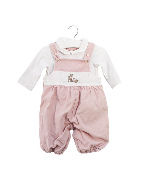 A Pink Long Sleeve Jumpsuits from Lapinou in size 0-3M for girl. (Front View)