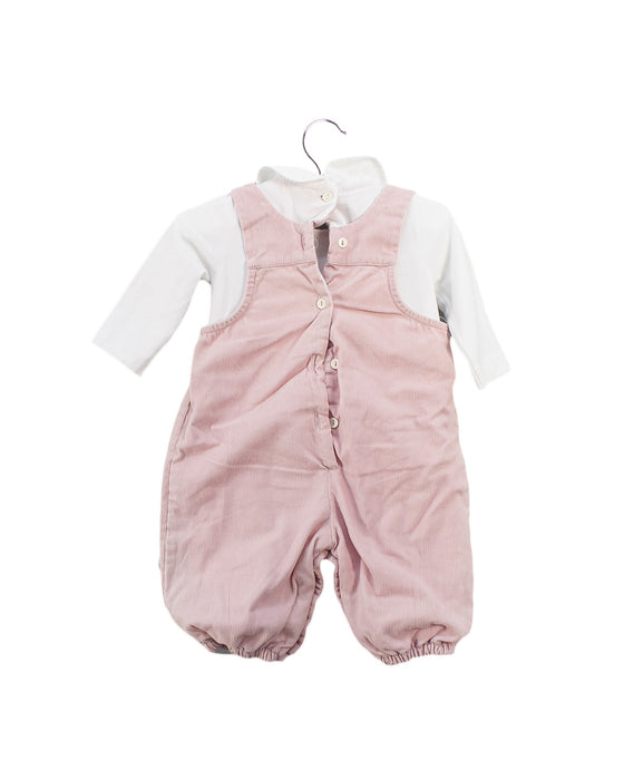 A Pink Long Sleeve Jumpsuits from Lapinou in size 0-3M for girl. (Back View)