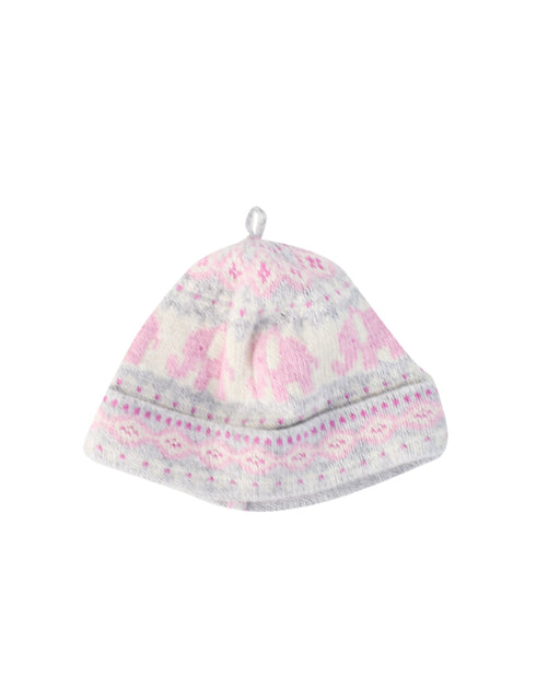 A Pink Winter Hats from Jojo Maman Bébé in size 6-12M for girl. (Front View)