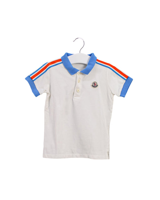 A White Short Sleeve Polos from Moncler in size 2T for boy. (Front View)