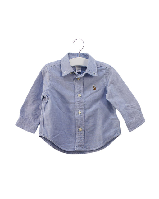 A Blue Shirts from Ralph Lauren in size 6-12M for boy. (Front View)