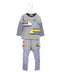 A Grey Pyjama Sets from Miki House in size 4T for boy. (Front View)
