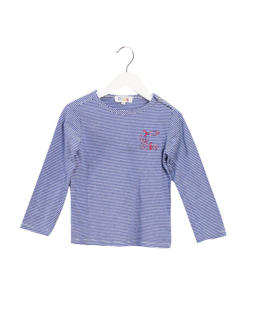 A Blue Long Sleeve Tops from La Compagnie des Petits in size 5T for girl. (Front View)