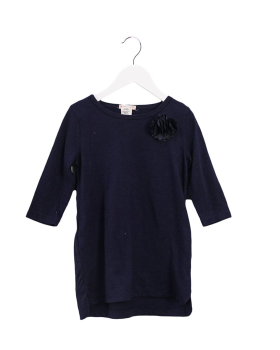 A Navy Long Sleeve Dresses from Crewcuts in size 4T for girl. (Front View)