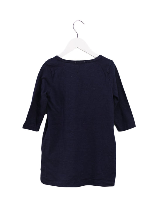 A Navy Long Sleeve Dresses from Crewcuts in size 4T for girl. (Back View)