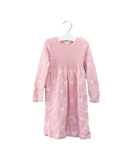 A Pink Sweater Dresses from Purebaby in size 3T for girl. (Front View)