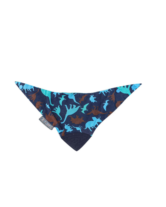 A Navy Bibs from Cheeky Chompers in size O/S for boy. (Front View)