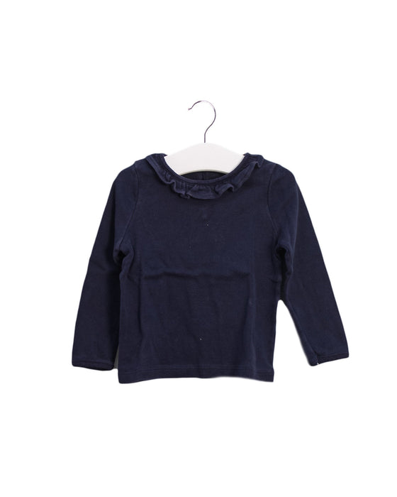 A Navy Long Sleeve Tops from Petit Bateau in size 12-18M for girl. (Front View)