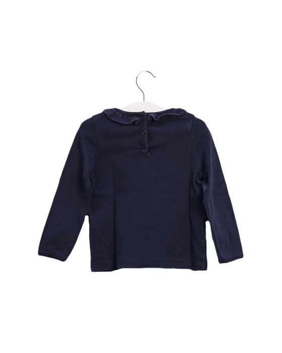 A Navy Long Sleeve Tops from Petit Bateau in size 12-18M for girl. (Back View)