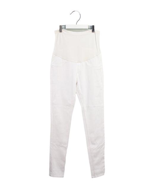 A White Casual Pants from 010 Maternity in size S for maternity. (Front View)