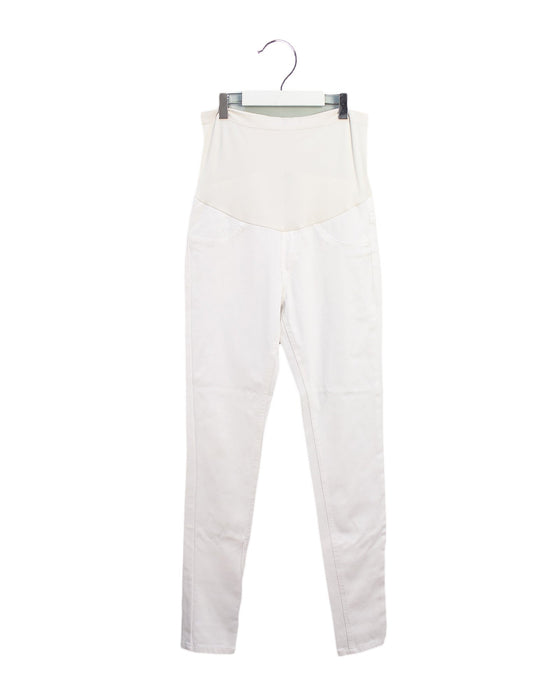 A White Casual Pants from 010 Maternity in size S for maternity. (Front View)