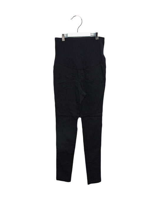 A Black Casual Pants from 010 Maternity in size XS for maternity. (Front View)