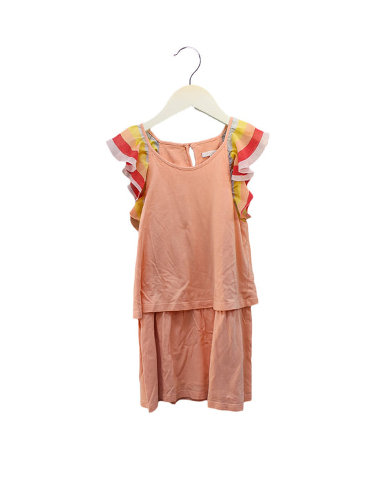 A Orange Sleeveless Dresses from Chloe in size 6T for girl. (Front View)