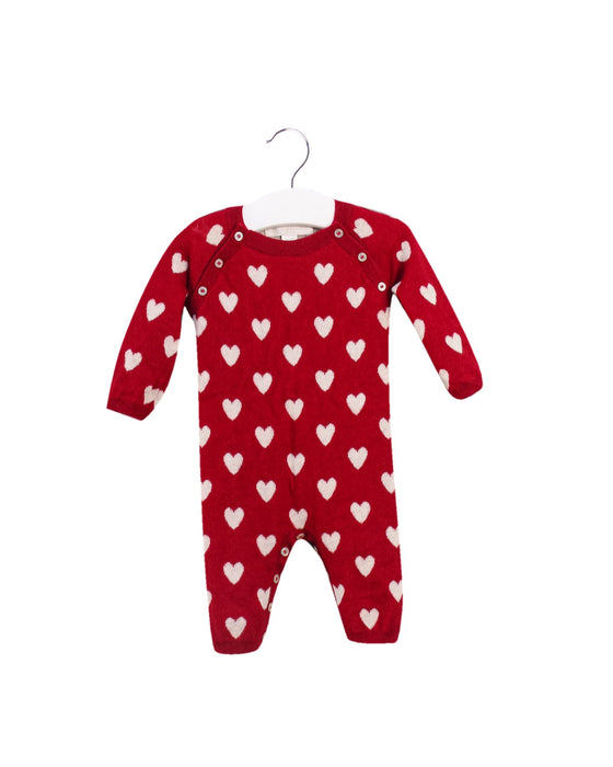 A Red Beanies from Burberry in size 0-3M for girl. (Front View)