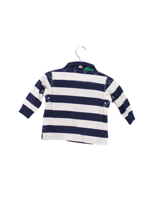 A Navy Long Sleeve Polos from Polo Ralph Lauren in size 6-12M for boy. (Back View)