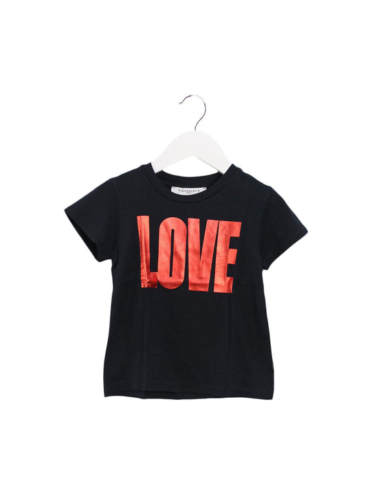 A Black Short Sleeve T Shirts from Givenchy in size 4T for girl. (Front View)