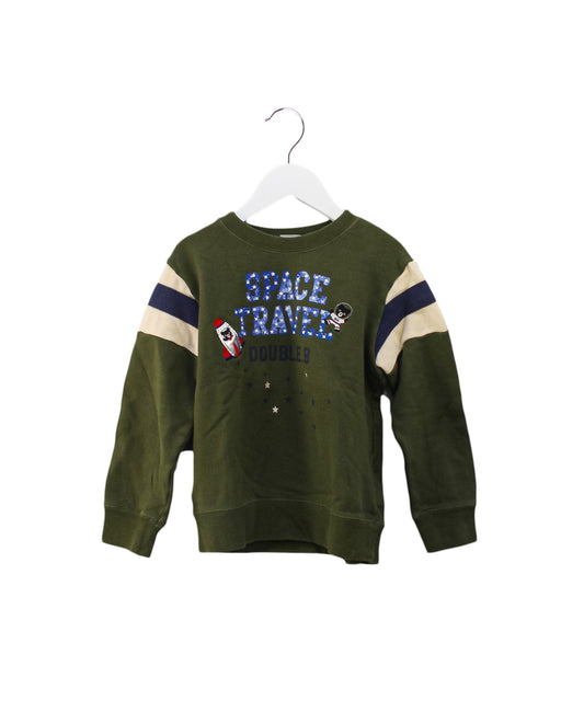 A Green Crewneck Sweatshirts from Miki House in size 5T for boy. (Front View)