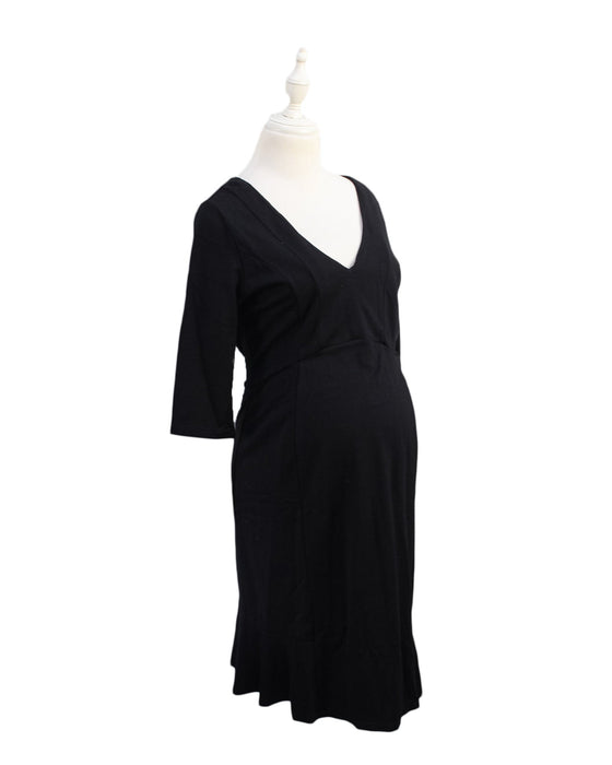 A Black Long Sleeve Dresses from Seraphine in size M for maternity. (Front View)
