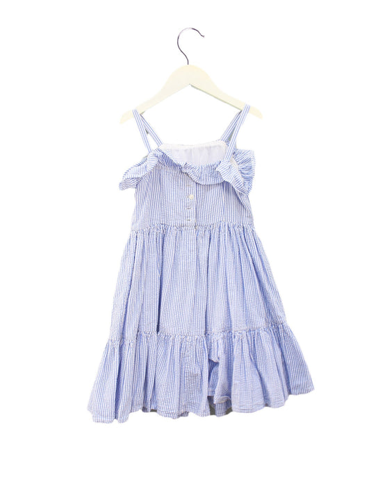 A Blue Sleeveless Dresses from Polo Ralph Lauren in size 6T for girl. (Back View)