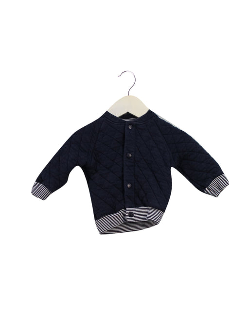 A Navy Puffer/Quilted Jackets from Petit Bateau in size 3-6M for boy. (Front View)