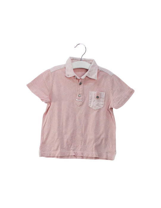 A Pink Short Sleeve Polos from Nicholas & Bears in size 3T for boy. (Front View)