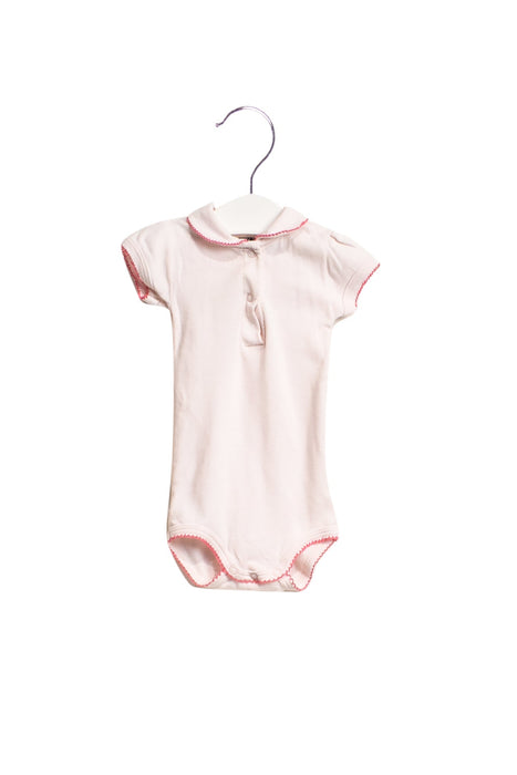 A Pink Short Sleeve Bodysuits from Petit Bateau in size 3-6M for girl. (Front View)