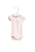 A Pink Short Sleeve Bodysuits from Petit Bateau in size 3-6M for girl. (Front View)