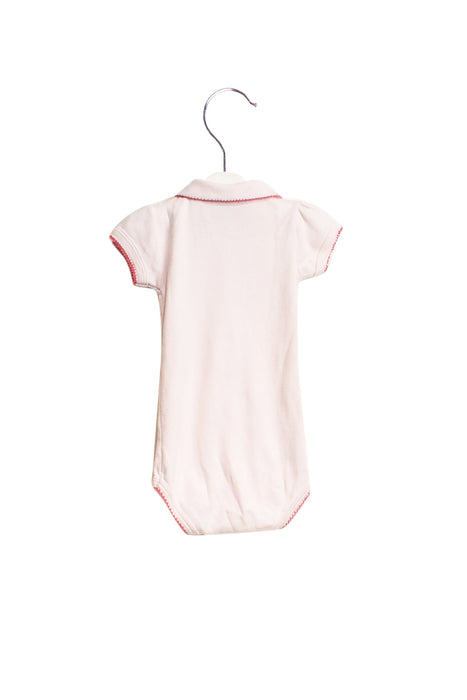 A Pink Short Sleeve Bodysuits from Petit Bateau in size 3-6M for girl. (Back View)