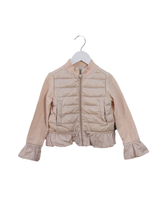 A Pink Lightweight Jackets from Moncler in size 4T for boy. (Front View)