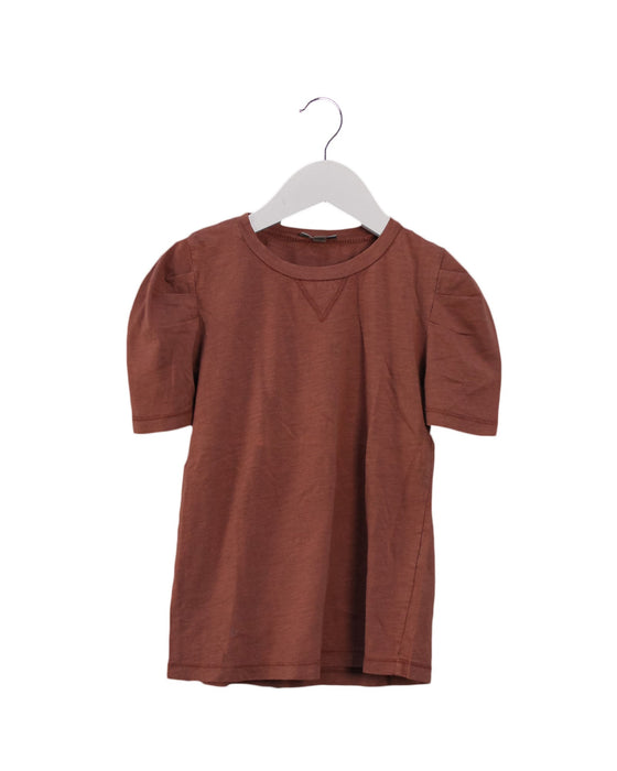 A Brown Short Sleeve T Shirts from Emile et Ida in size 6T for girl. (Front View)