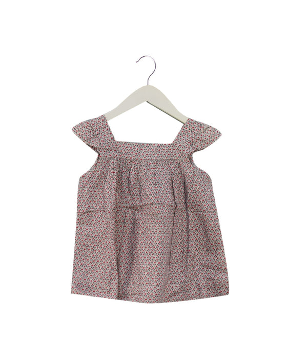 A Pink Sleeveless Tops from Bonpoint in size 4T for girl. (Front View)