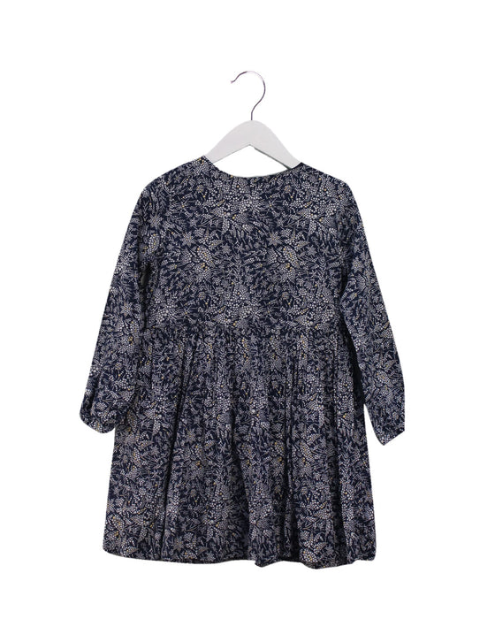 A Navy Long Sleeve Dresses from Jacadi in size 6T for girl. (Front View)